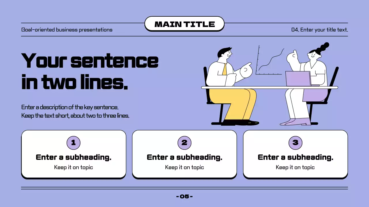 연보라와 검정의 심플한 깃발 컨셉의 발표자료