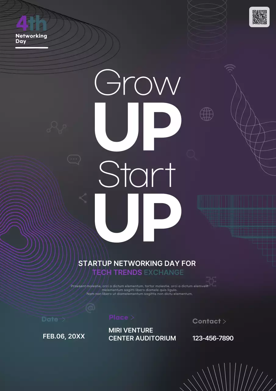 Purple Modern Startup Event Poster
