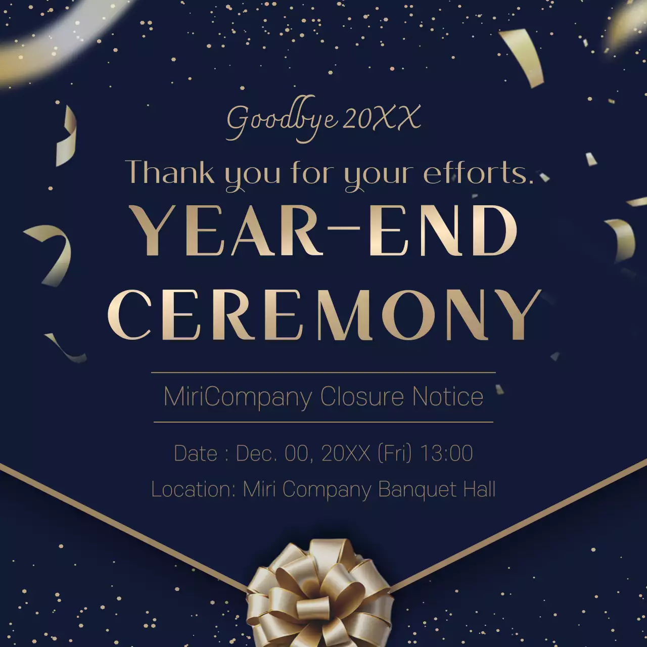 Navy Elegant Ceremony Announcement Social Media Post