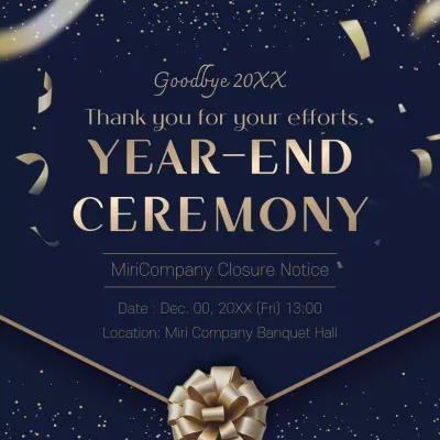Navy Elegant Ceremony Announcement Social Media Post