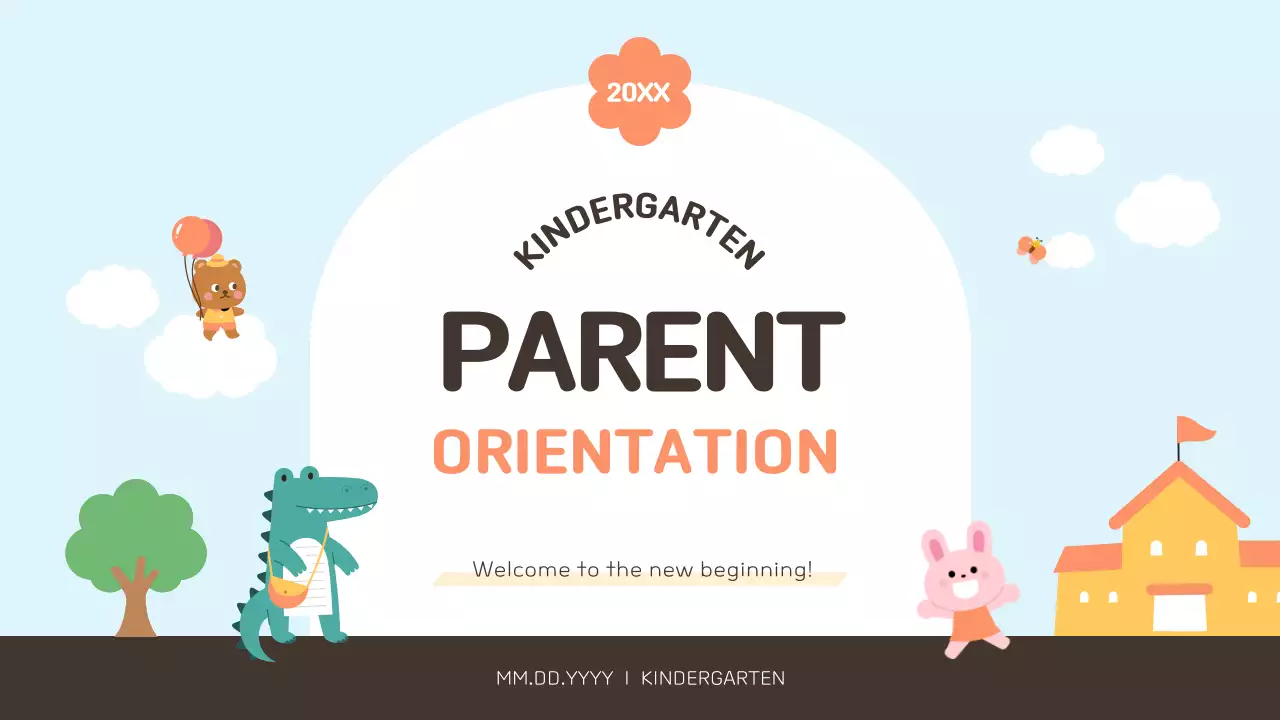 블루 큐트 유치원 가이드 프레젠테이션