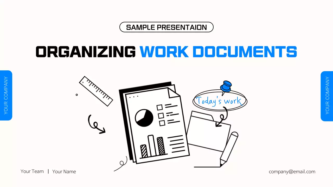 A simple blue and black office work presentation