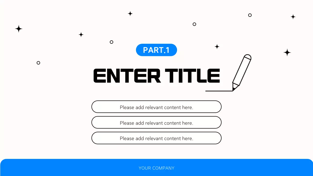 Apresentação de trabalho de escritório simples em azul e preto