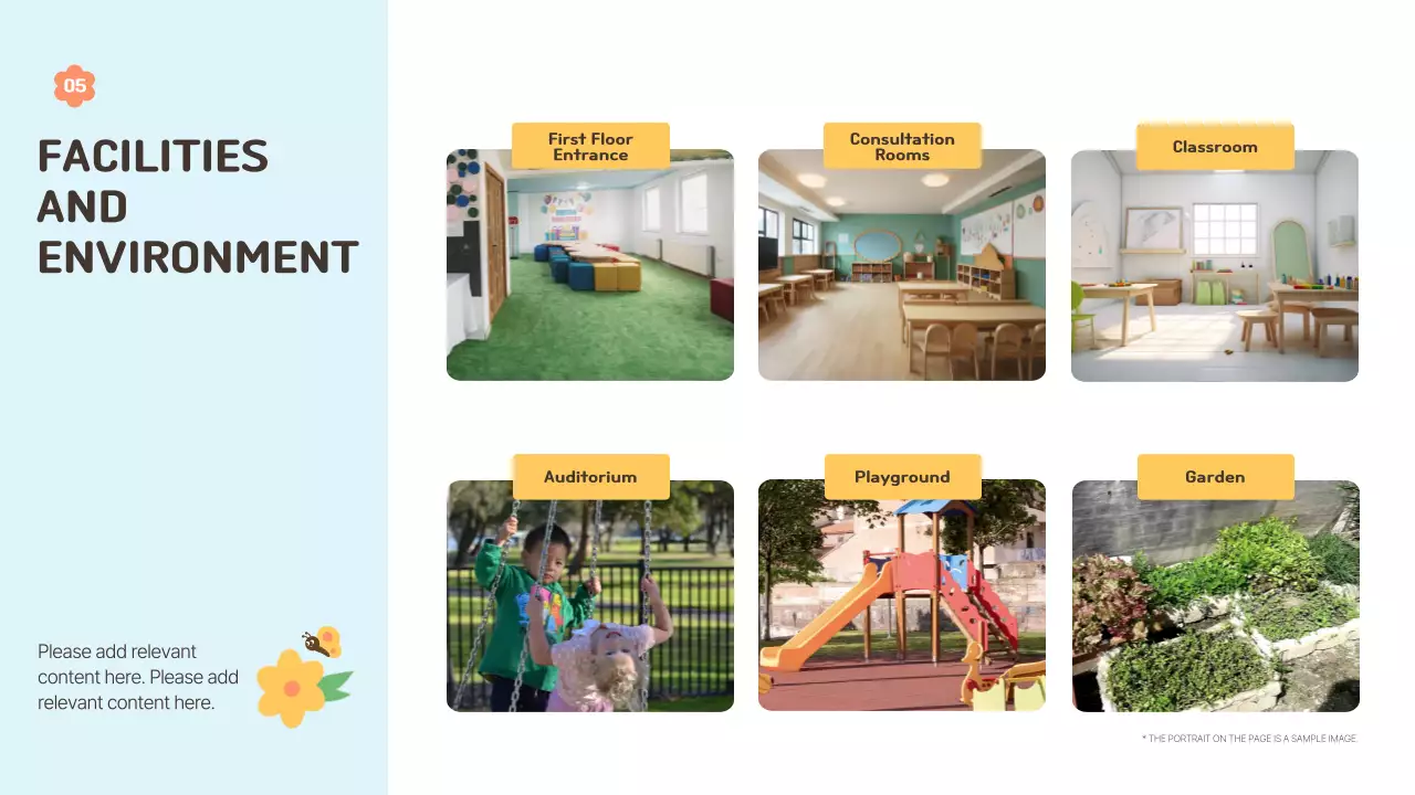 블루 큐트 유치원 가이드 프레젠테이션