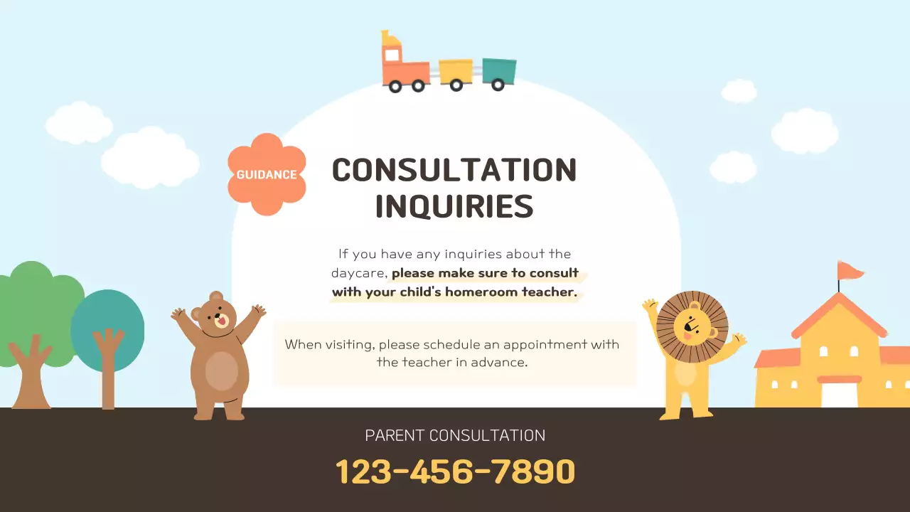 블루 큐트 유치원 가이드 프레젠테이션