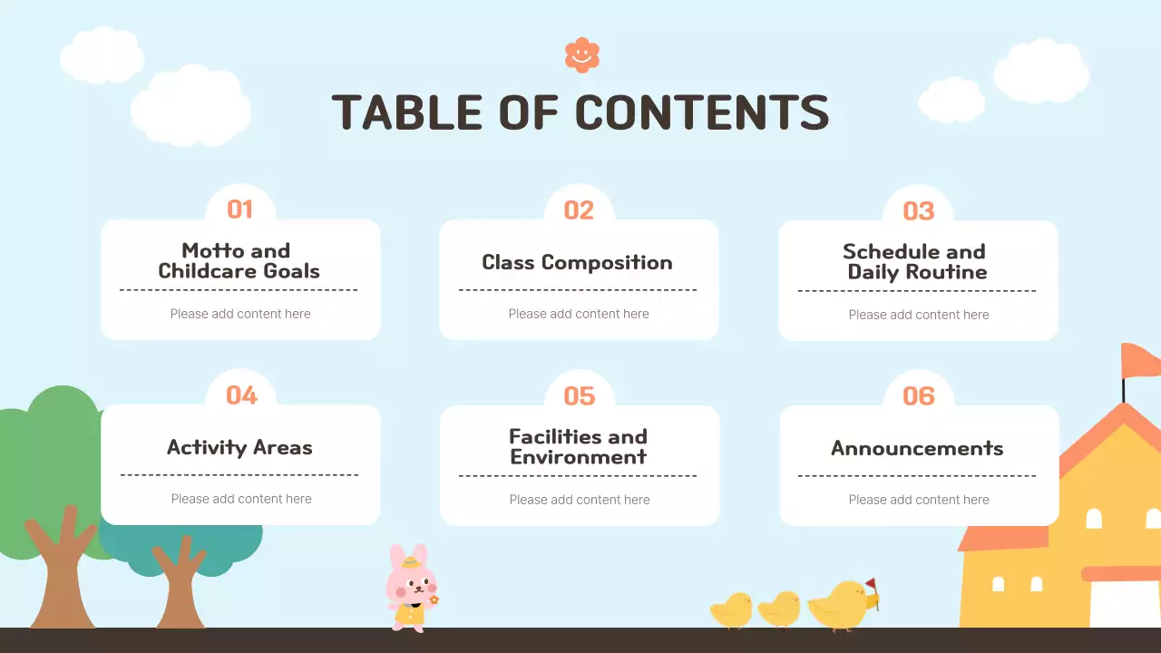 블루 큐트 유치원 가이드 프레젠테이션