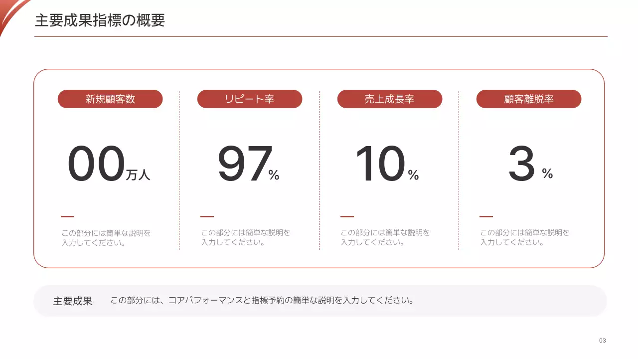赤 シンプル レポート プレゼンテーション
