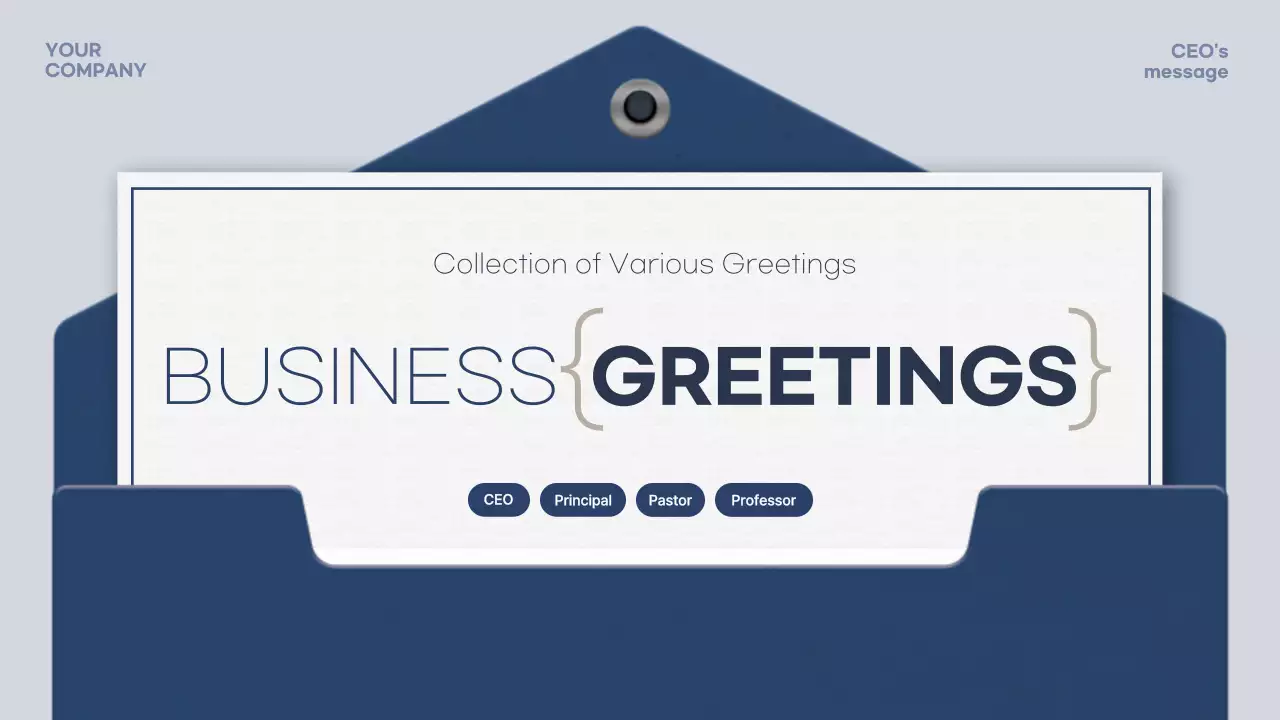 블루 프로페셔널 비즈니스 인사 가이드 프레젠테이션