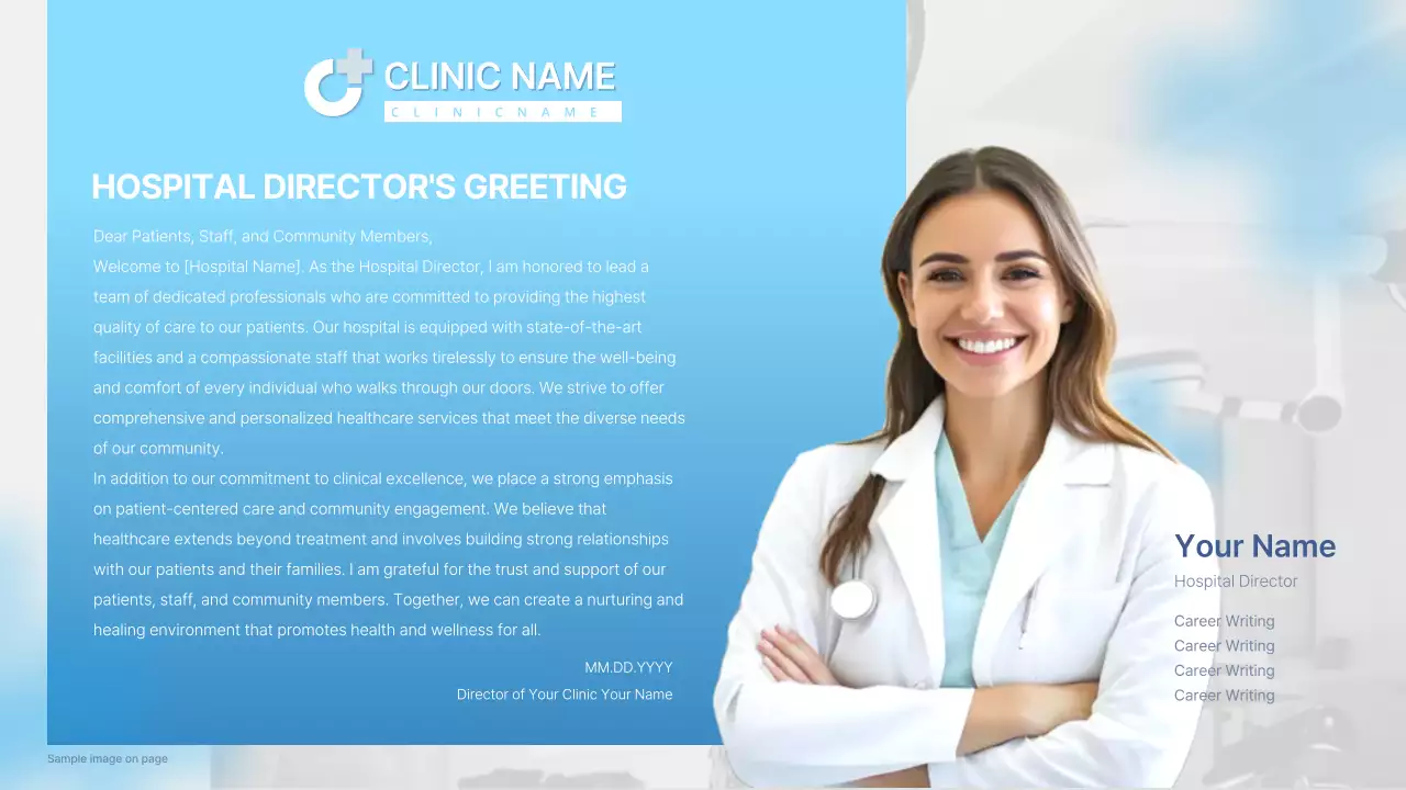 블루 프로페셔널 비즈니스 인사 가이드 프레젠테이션