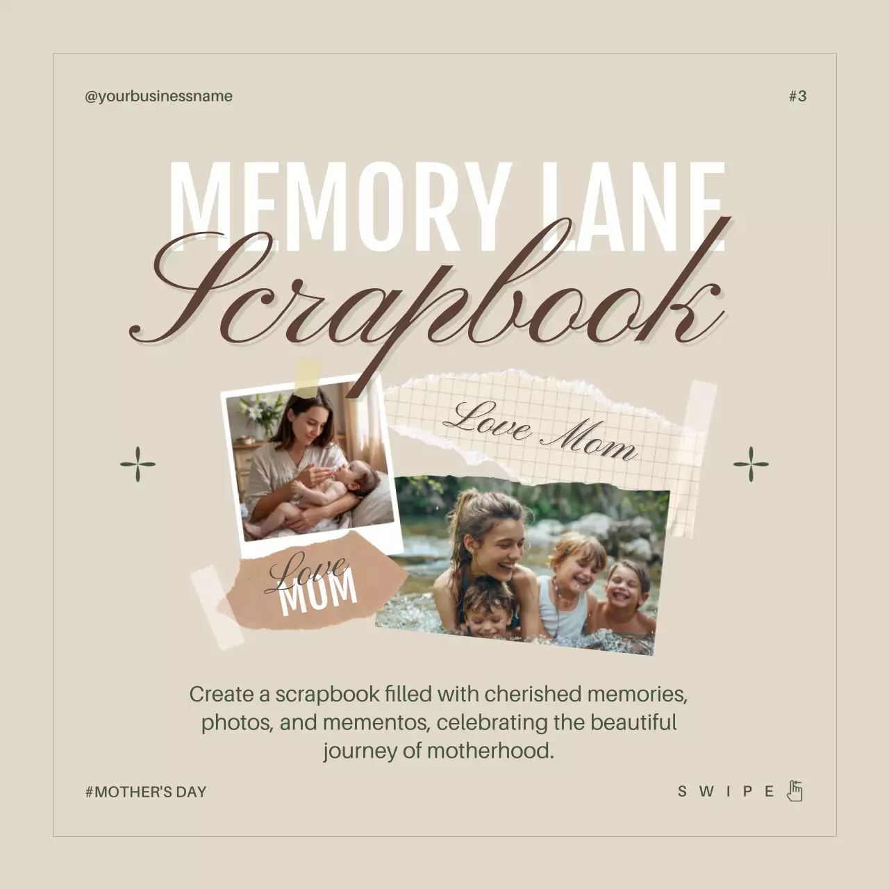 Beige Elegant Mother's Day Promotion Social Media Post