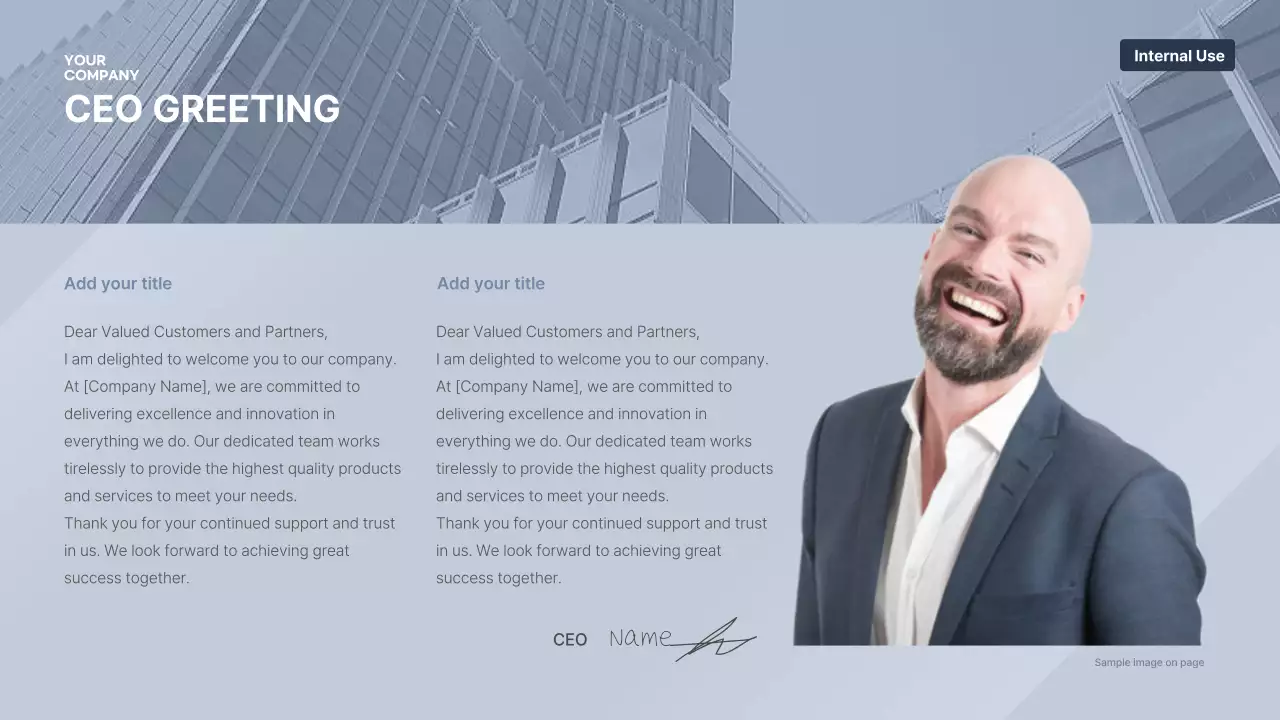 블루 프로페셔널 비즈니스 인사 가이드 프레젠테이션