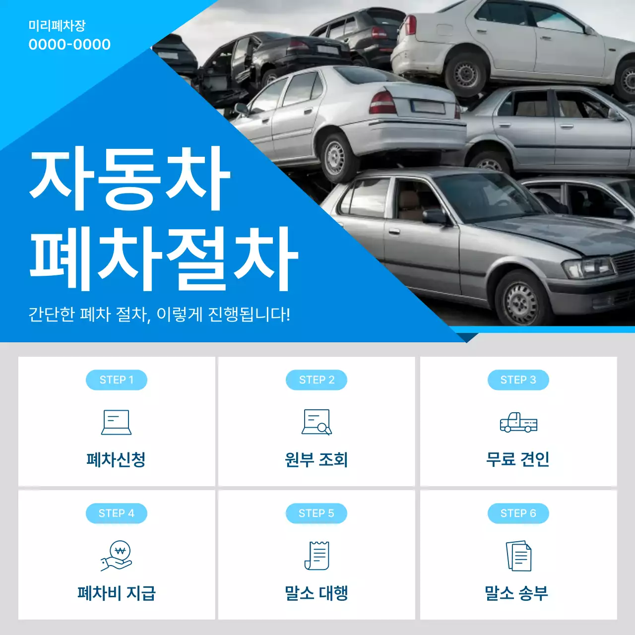 파랑 심플 자동차 폐차 절차 안내