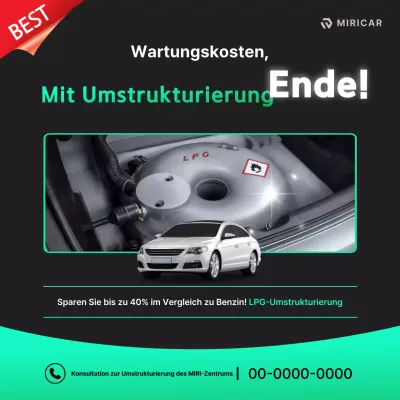 Werbung für eine grüne Luxusauto-LPG-Strukturänderung