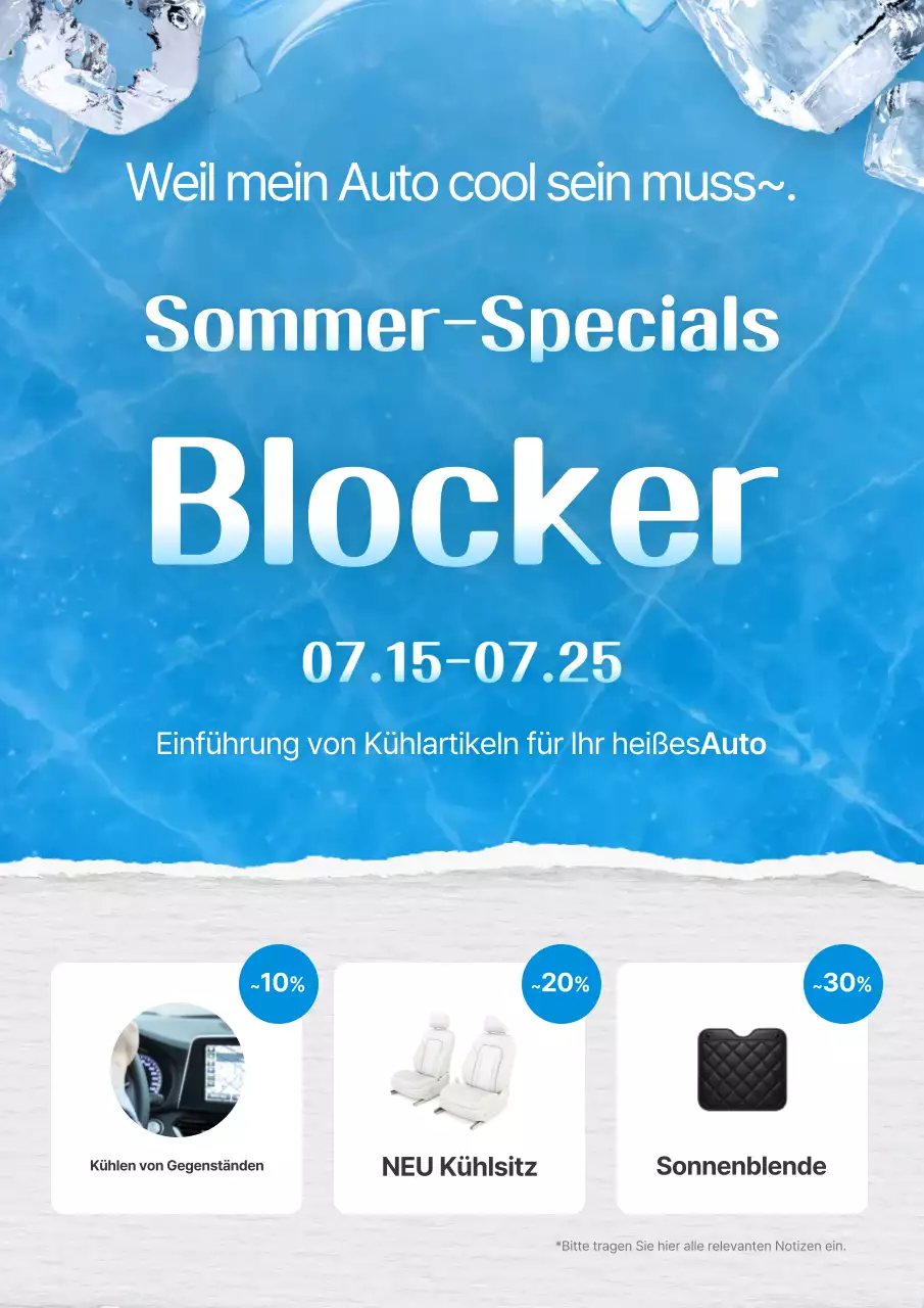 Blue Simple Autozubehör Rabattaktion