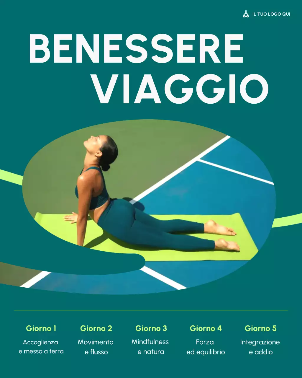 Programma del ritiro nella natura moderna e verde - Post su Instagram