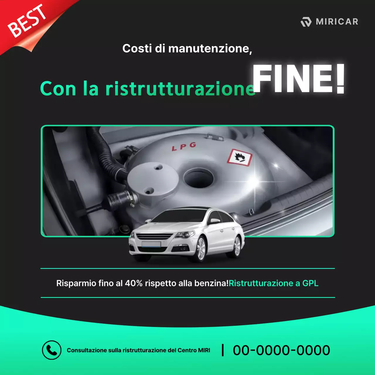 Annuncio di modifica della struttura del GPL per auto di lusso ecologiche