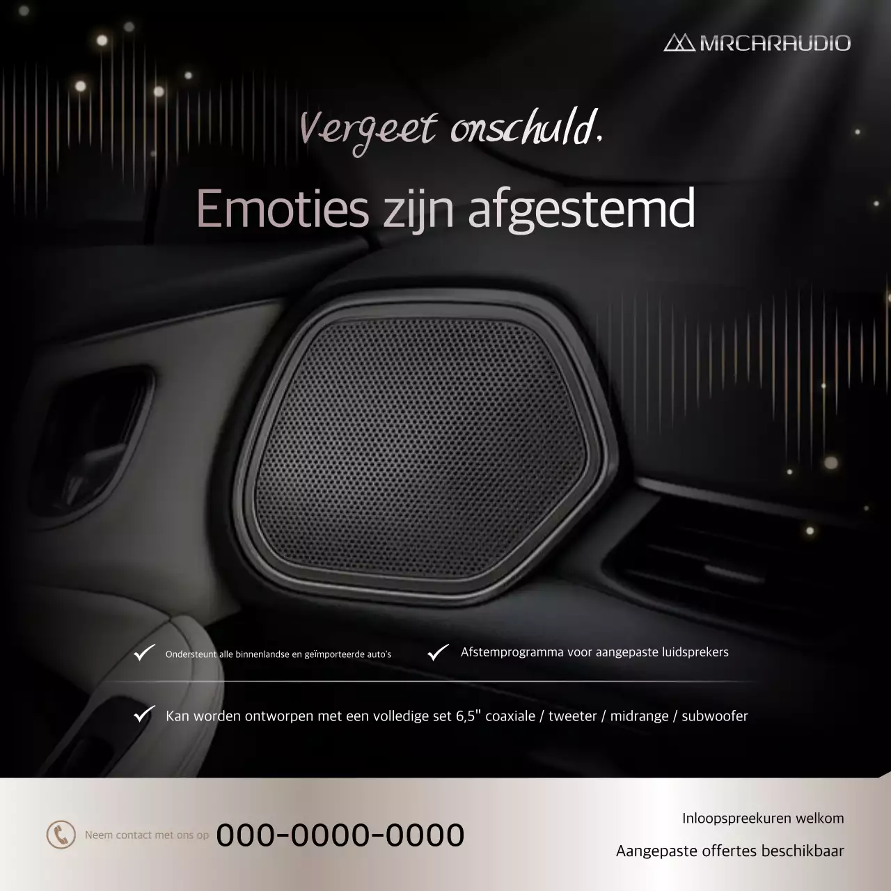 Zwarte moderne auto-advertentie