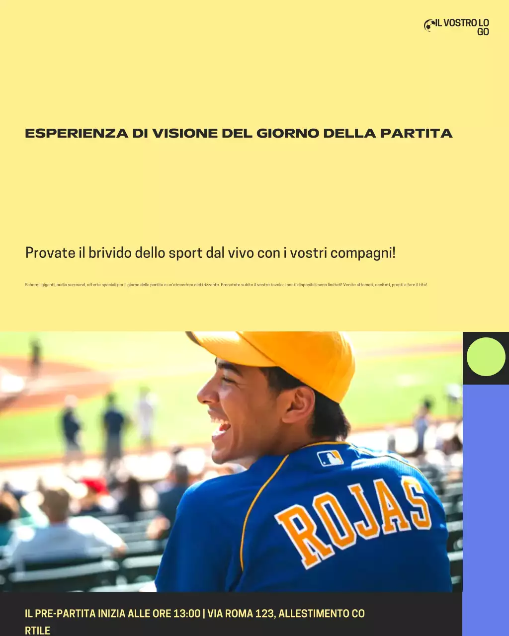 Post di Instagram per la promozione della festa di visione di eventi sportivi Red Bold