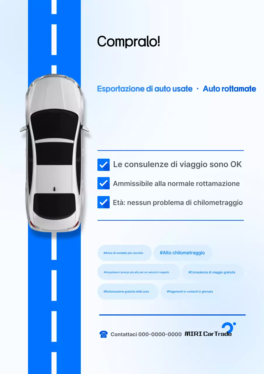 Pubblicità di auto moderna blu