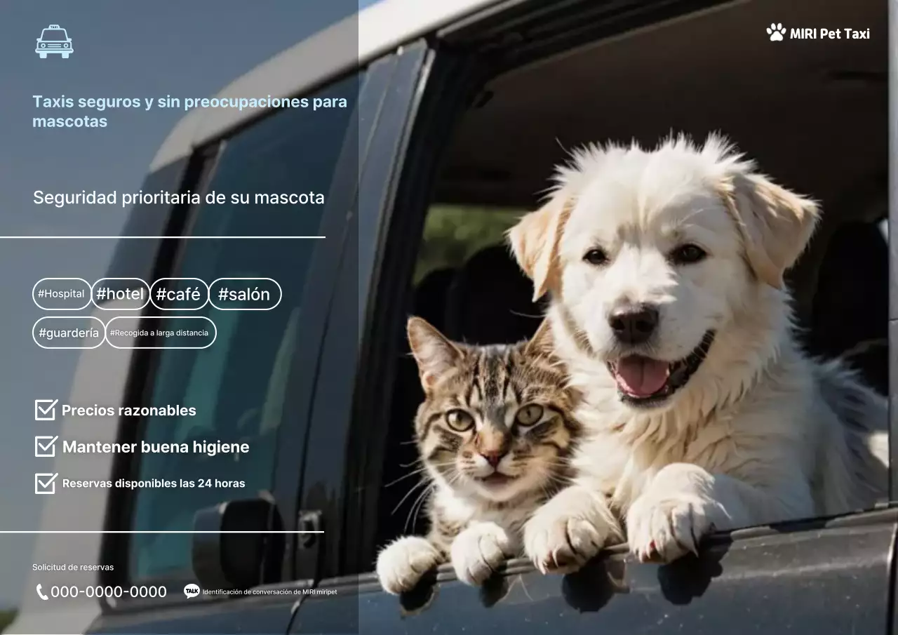 Promoción de servicios para mascotas sencilla y blanca