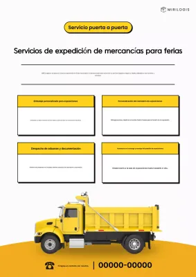 Aviso de la Guía de Servicios de Transporte de Carga de la Exposición Minimalista Amarilla