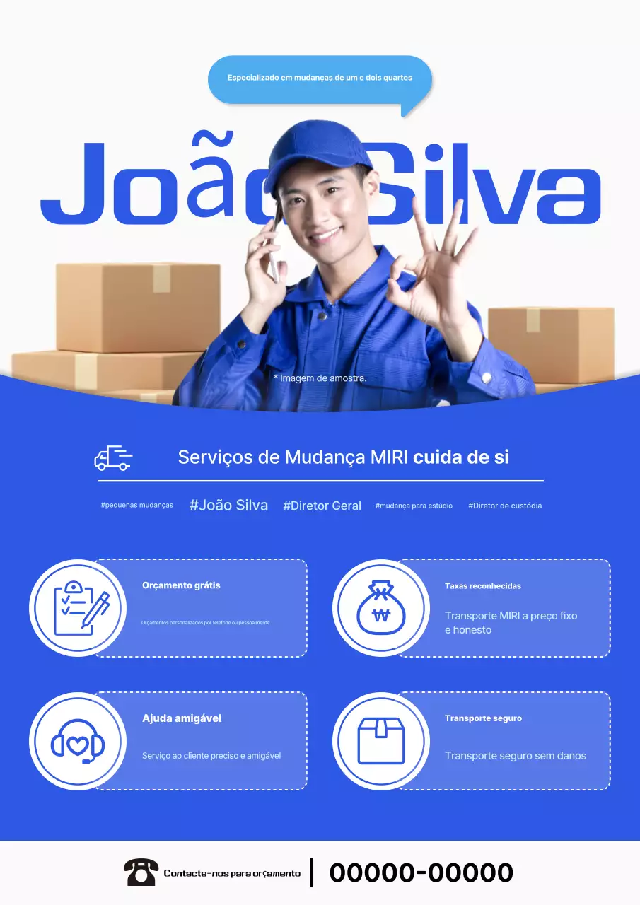 Anúncio de mudança simples em Yongdal azul