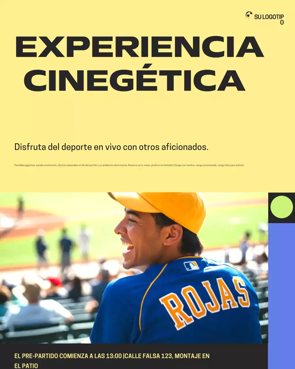 Publicación de Instagram para promocionar una fiesta de deportes con Red Bold