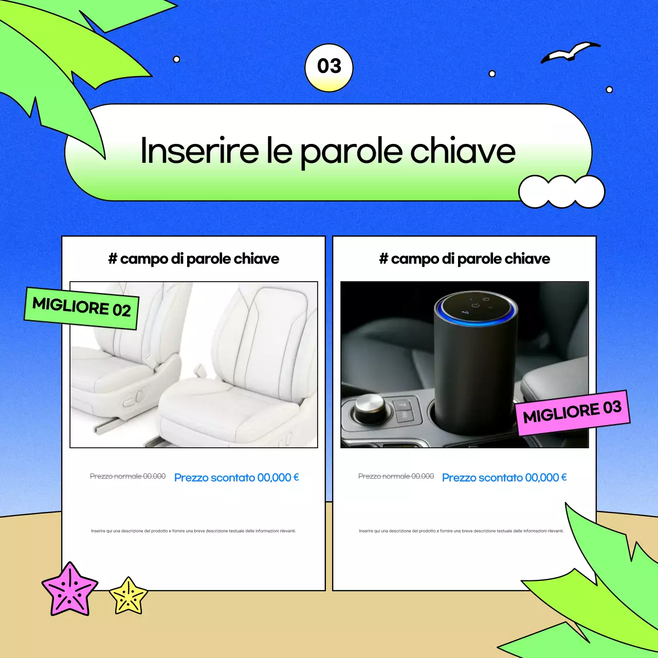 Promozione sconto sugli accessori per auto Blue Kitsch