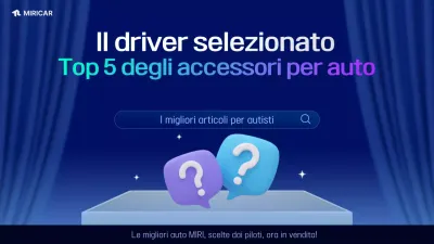 Pubblicità semplice di accessori per auto blu
