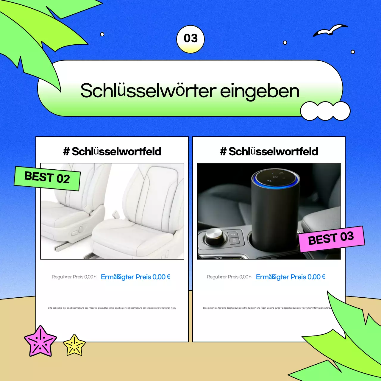 Blue Kitsch Autozubehör Rabattaktion