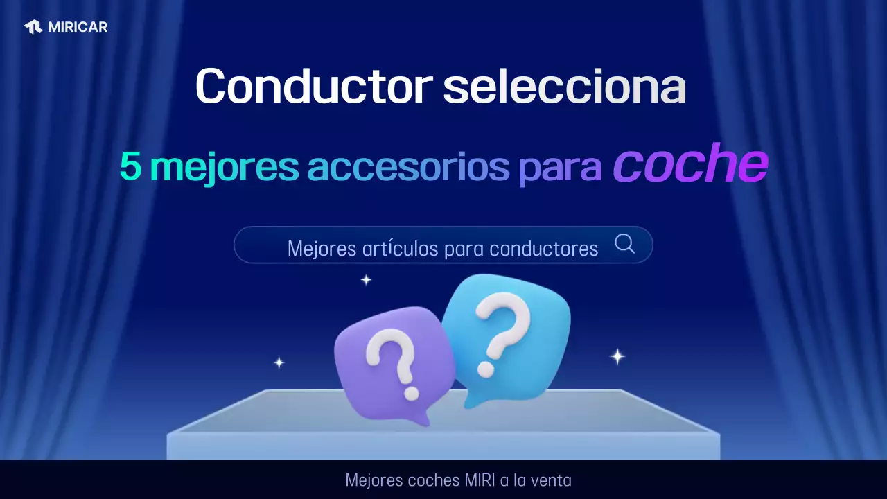 Anuncio sencillo de accesorios para coches de color azul.