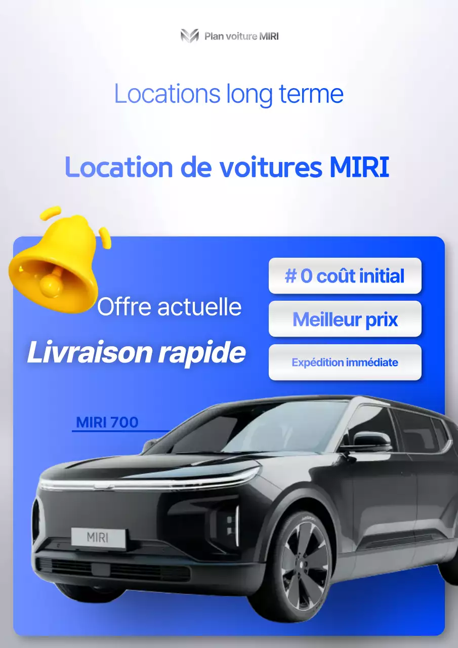 Publicité pour une voiture bleue moderne