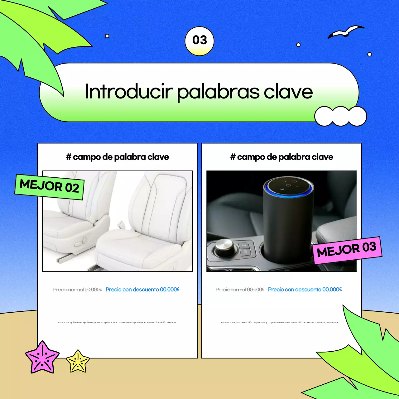 Promoción de descuento en accesorios para coche Blue Kitsch