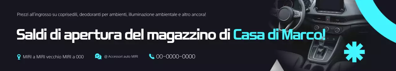 Sconto sugli accessori per auto moderne nere