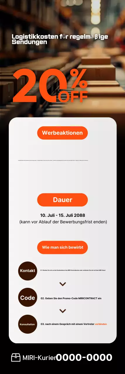 Orange Modern Logistics Rabattaktion