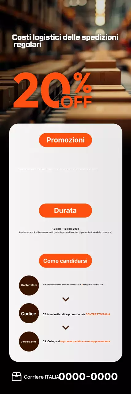 Promozione sconto Orange Modern Logistics