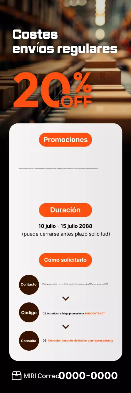 Promoción de descuento de Orange Modern Logistics