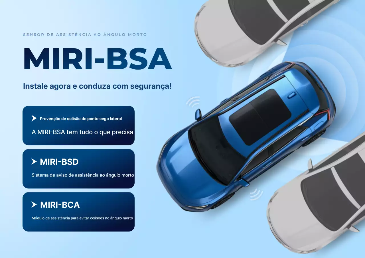 Anúncio de segurança de carro moderno azul-celeste