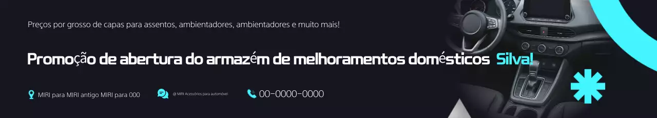 Desconto em acessórios automotivos modernos pretos