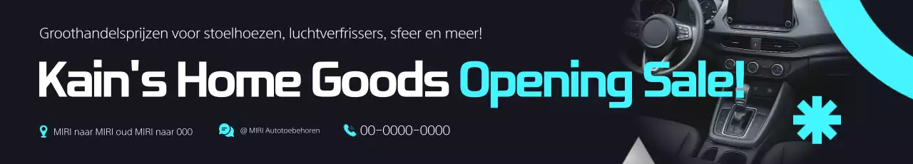 Korting op zwarte moderne autoaccessoires