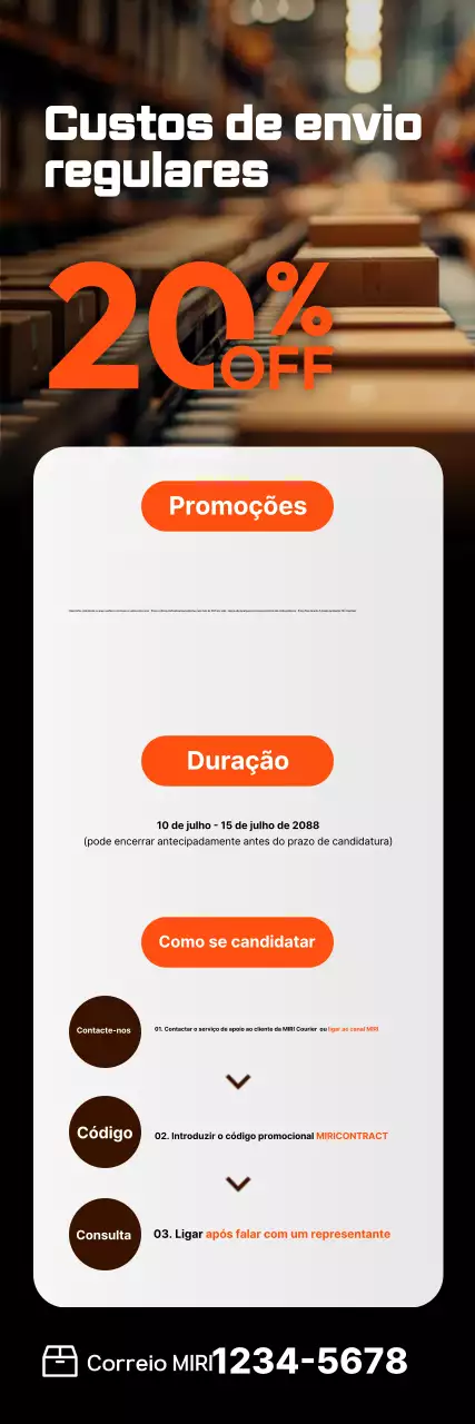 Promoção de Desconto da Orange Modern Logistics