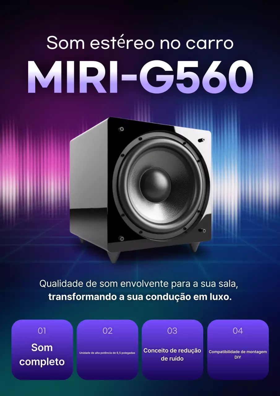 Anúncio de alto-falante automotivo moderno Bora