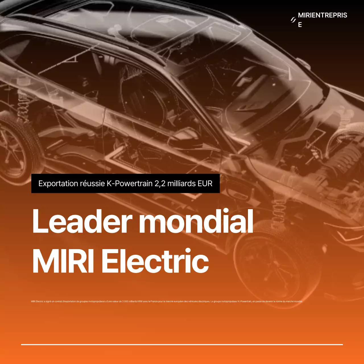 Promotion des pièces automobiles modernes Orange