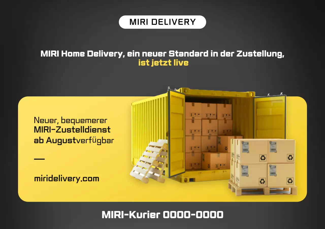 Schwarzer moderner Lieferservice geöffnet