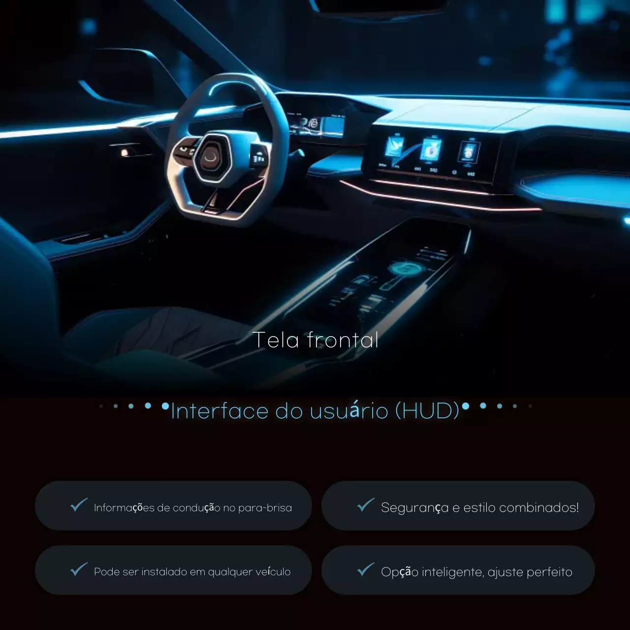 Propaganda de carro moderno em neon