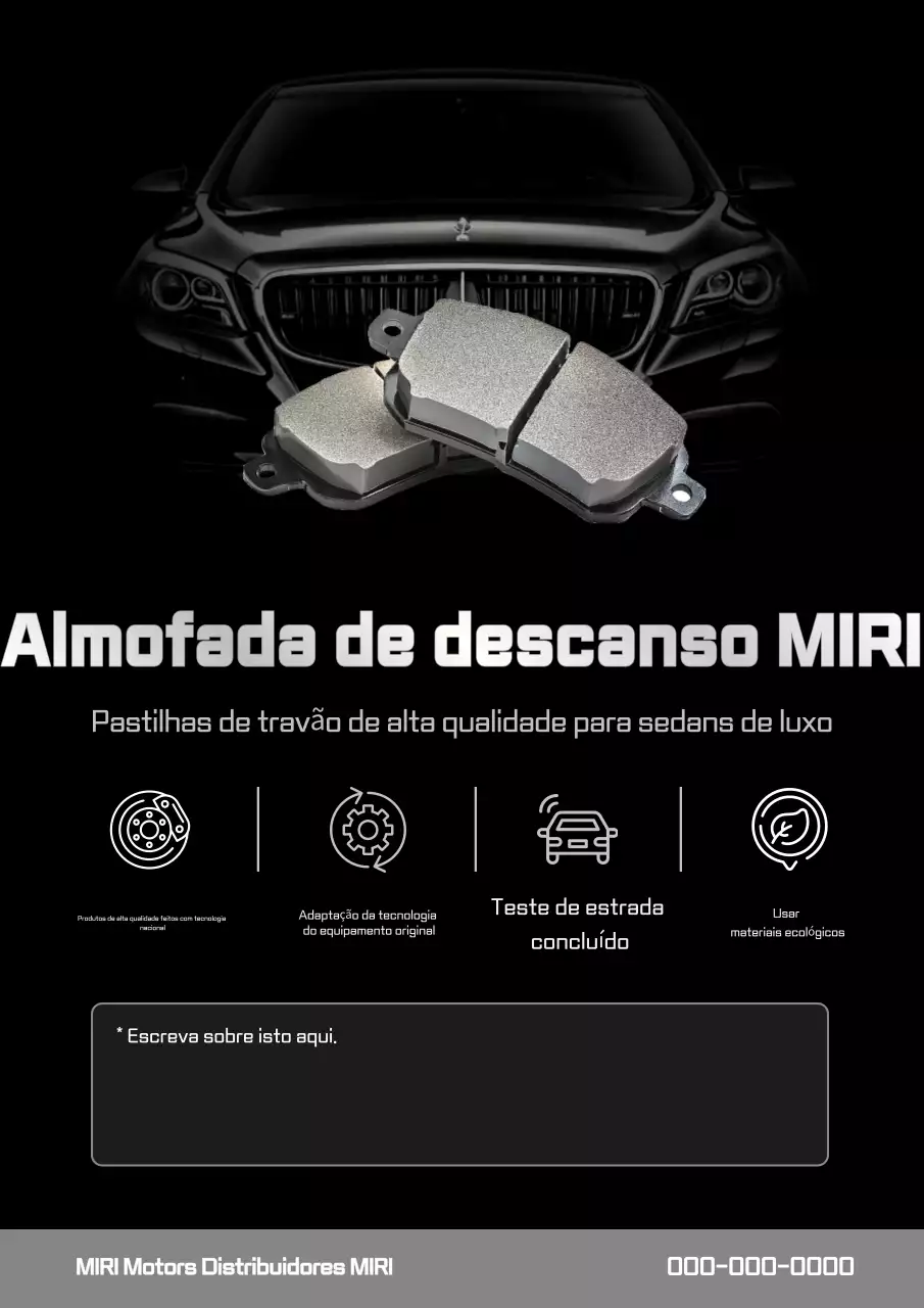 Promoção de produtos para carros modernos pretos
