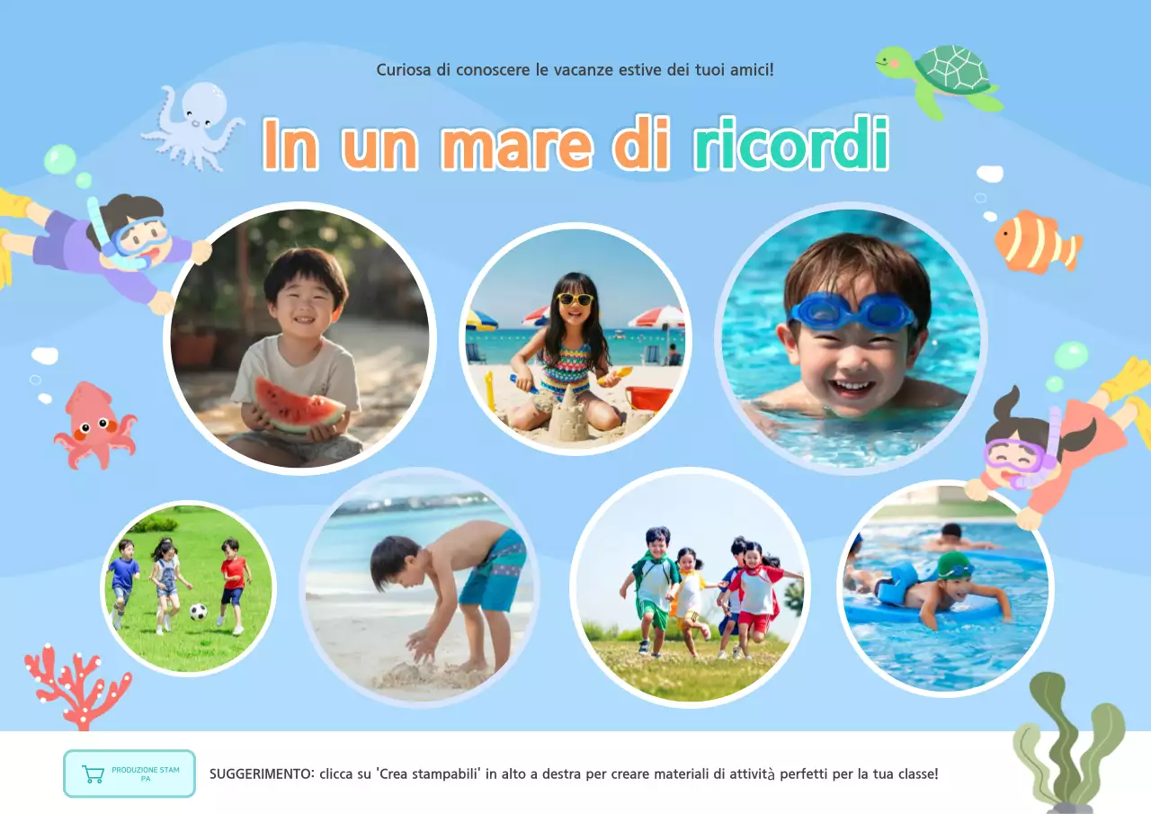 Materiali didattici per le vacanze estive di Sky Blue Baby