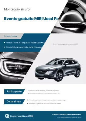 Evento auto moderne blu