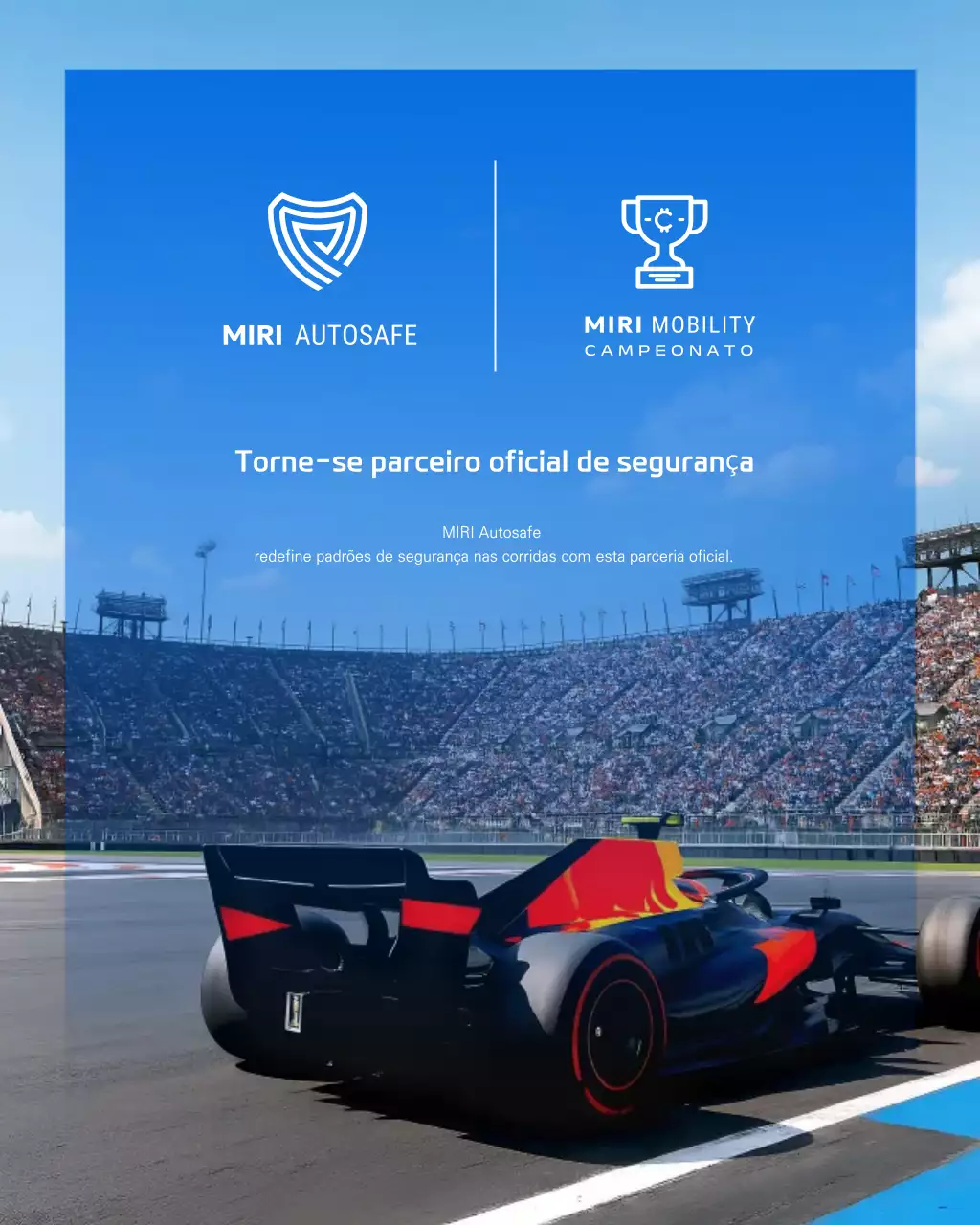 Anúncio de carro moderno azul