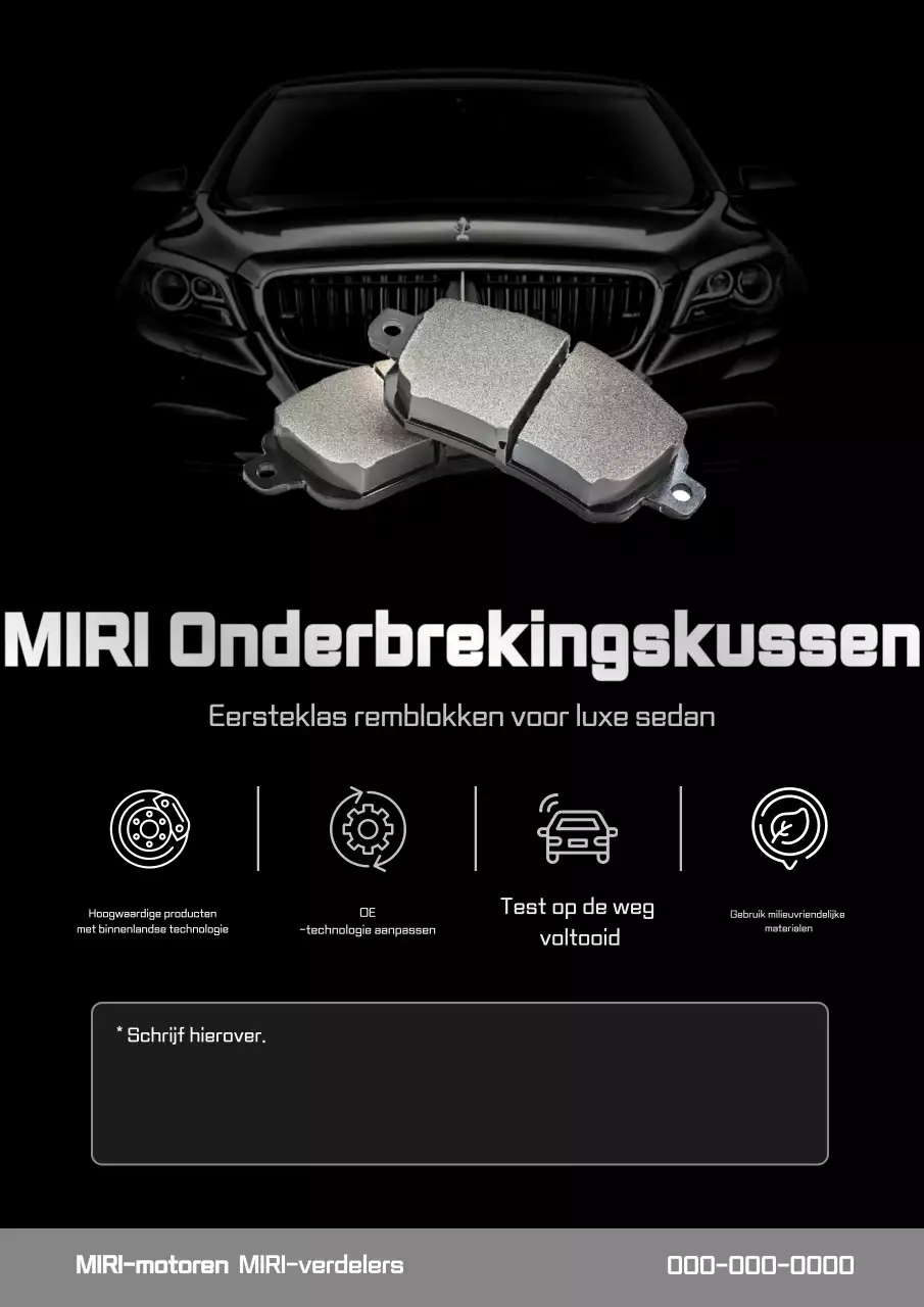 Promotie van zwarte moderne autoproducten